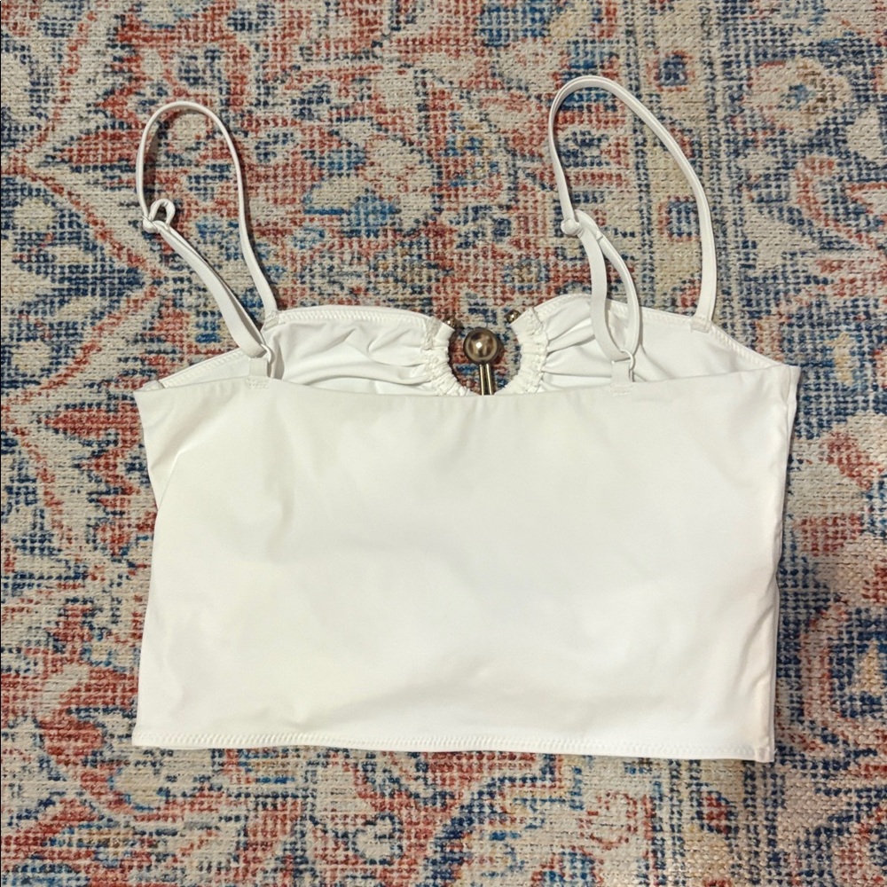 Christopher Esber Orbit Cutout Bikini Top in White SZ US 8 EUC - Picture 4 of 5